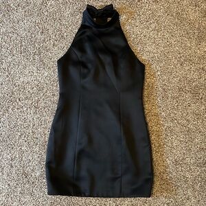 Black Satin Halter Mini Dress from Sugar Lips Size Medium